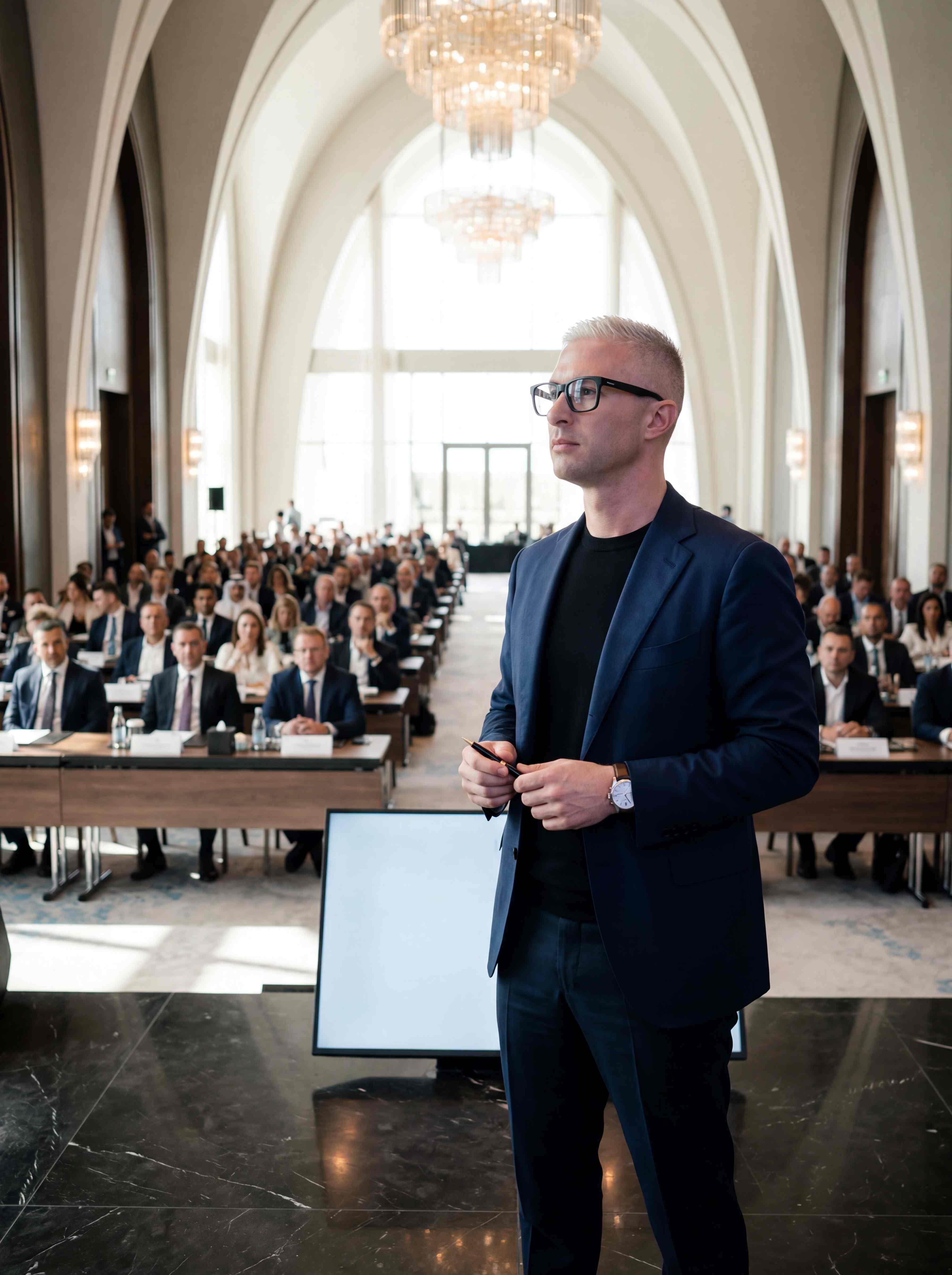 Guido Möller als Redner vor Publikum in einem Kongresssaal